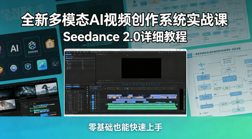 全新多模态AI视频创作系统实战课，Seedance 2.0详细教程，零基础也能快速上手-创薯资源