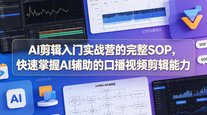 AI剪辑入门实战营的完整SOP，快速掌握AI辅助的口播视频剪辑能力-创薯资源