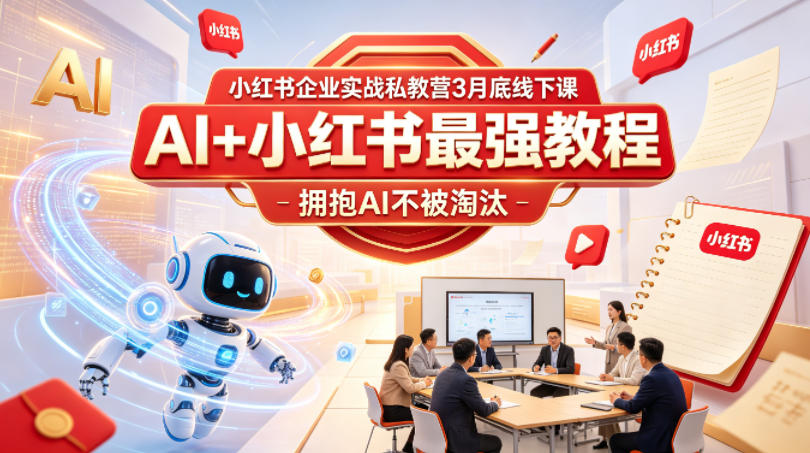 小红书企业实战私教营3月底线下课，AI+小红书最强教程，拥抱AI不被淘汰-创薯资源