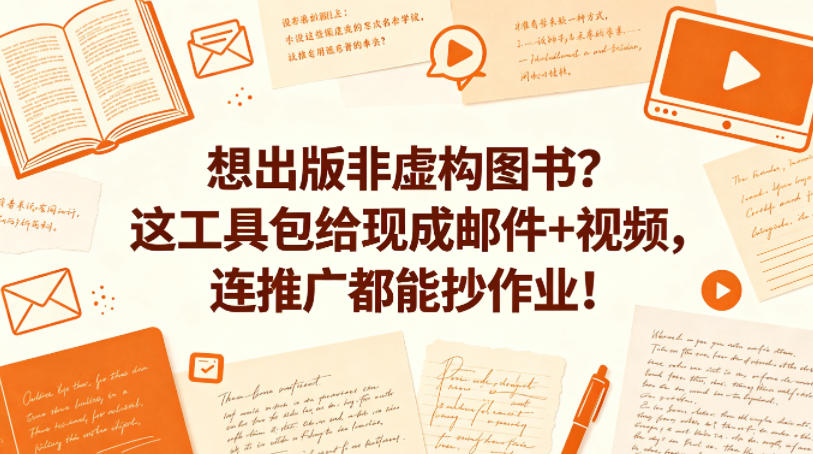 想出版非虚构图书？这工具包给现成邮件+视频，连推广都能抄作业！【原创双语字幕】-创薯资源