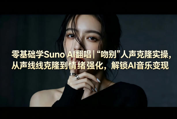 零基础学Suno AI翻唱｜《吻别》人声克隆实操，从声线克隆到情绪强化，解锁AI音乐变现-创薯资源