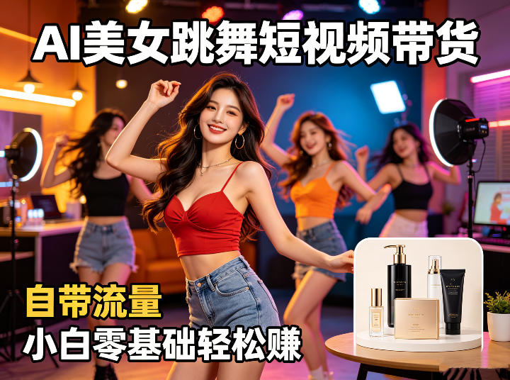 AI美女跳舞短视频带货：自带流量，小白零基础轻松賺，详细拆解-创薯资源