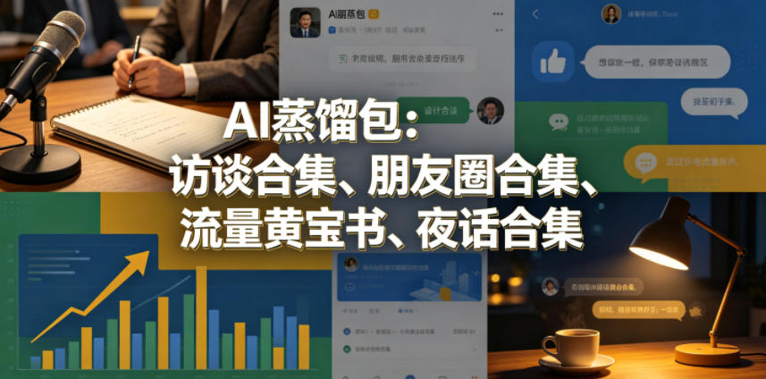 AI蒸馏包：访谈合集、朋友圈合集、流量黄宝书、夜话合集【文档】-创薯资源