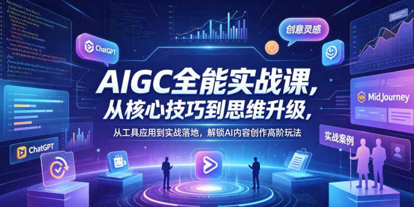 AIGC全能实战课，从核心技巧到思维升级，从工具应用到实战落地，解锁AI内容创作高阶玩法-创薯资源