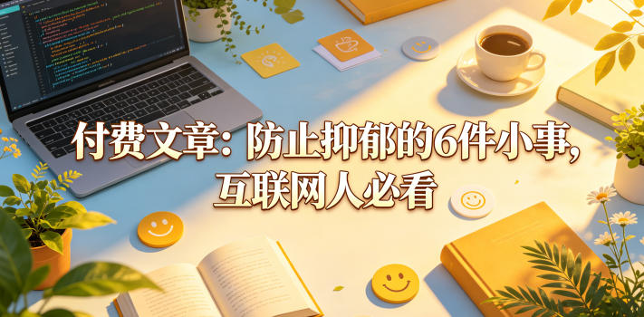 付费文章：防止抑郁的6件小事，互联网人必看！-创薯资源