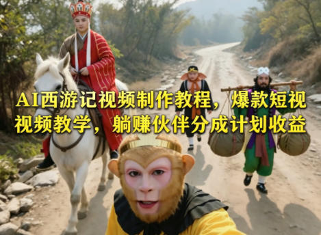 AI西游记视频制作教程，爆款短视频教学，躺賺伙伴分成计划收益-创薯资源