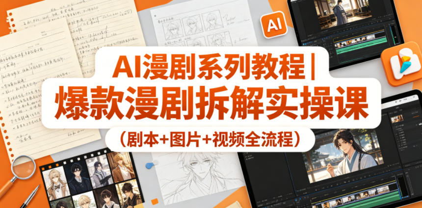 AI漫剧系列教程｜爆款漫剧拆解实操课(剧本+图片+视频全流程)-创薯资源