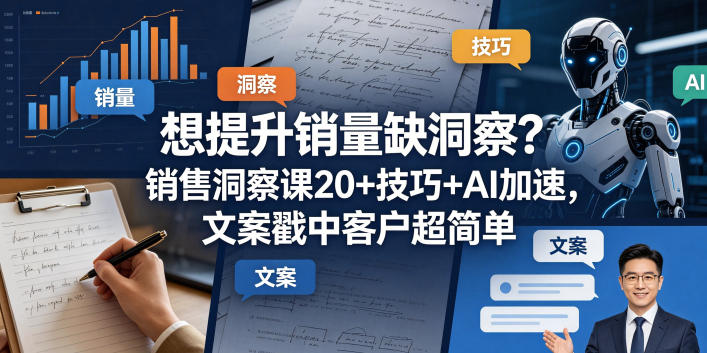 想提升销量缺洞察？销售洞察课20+技巧+AI加速，文案戳中客户超简单【原创双语字幕】-创薯资源