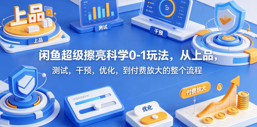 闲鱼超级擦亮科学0-1玩法，从上品，测试，干预，优化，到付费放大的整个流程-创薯资源