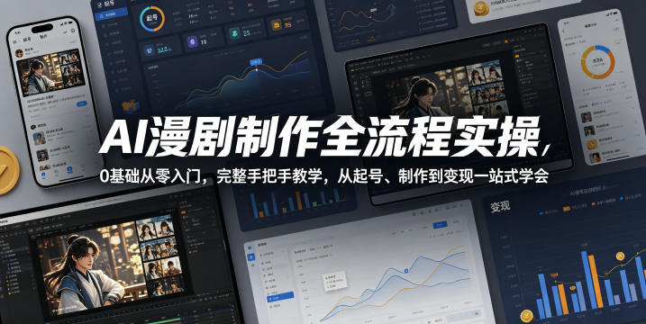 AI漫剧制作全流程实操，0基础从零入门，完整手把手教学，从起号、制作到变现一站式学会-创薯资源
