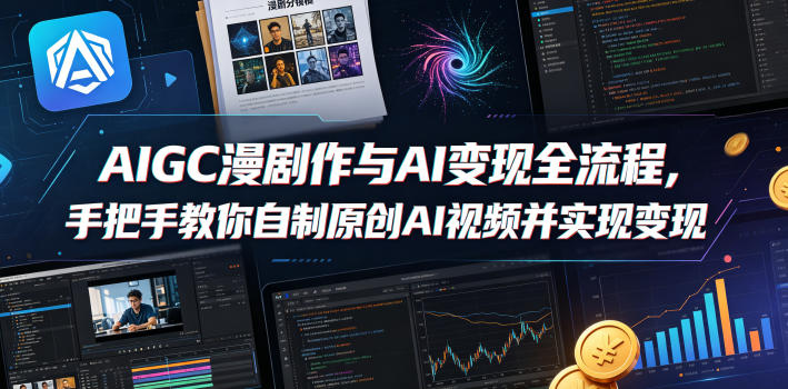 AIGC漫剧创作与AI变现全流程，手把手教你自制原创AI视频并实现变现-创薯资源