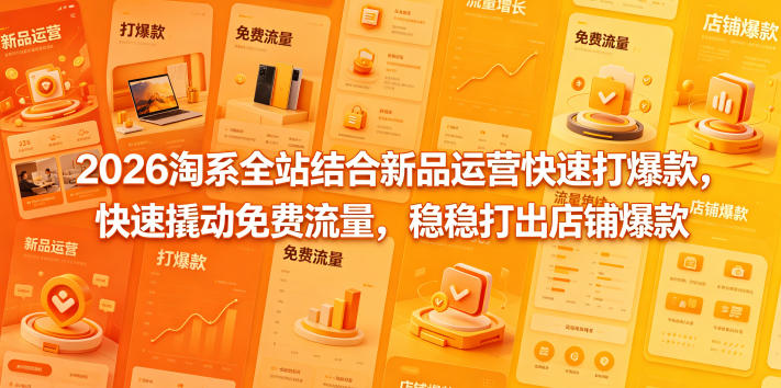 2026淘系全站结合新品运营快速打爆款，快速撬动免费流量，稳稳打出店铺爆款(更新5月12日)-创薯资源
