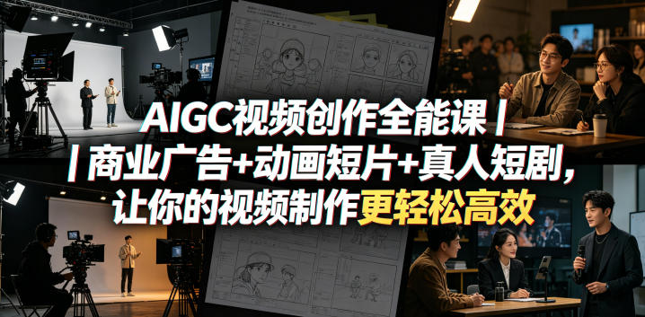 AIGC视频创作全能课｜商业广告+动画短片+真人短剧，让你的视频制作更轻松高效-创薯资源