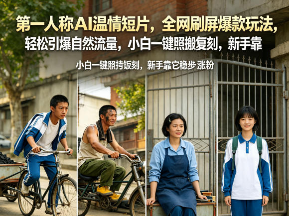 第一人称AI温情短片，全网刷屏爆款玩法，轻松引爆自然流量，小白一键照搬复刻，新手靠它稳步涨粉-创薯资源