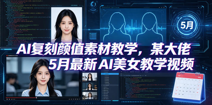 AI复刻颜值素材教学，某大佬5月最新AI美女教学视频，内含4月好物复刻教学-创薯资源