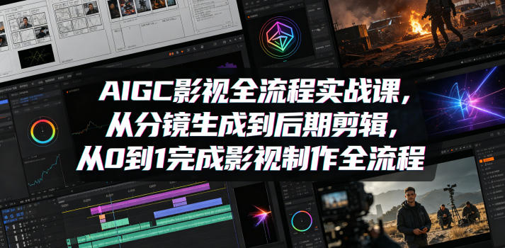 AIGC影视全流程实战课，从分镜生成到后期剪辑，从0到1完成影视制作全流程-创薯资源