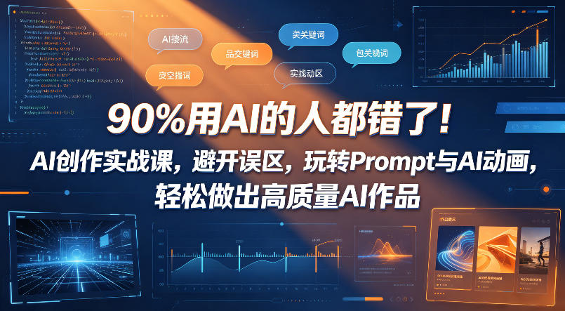 90%用AI的人都错了！AI创作实战课，避开误区，玩转Prompt与AI动画，轻松做出高质量AI作品-创薯资源