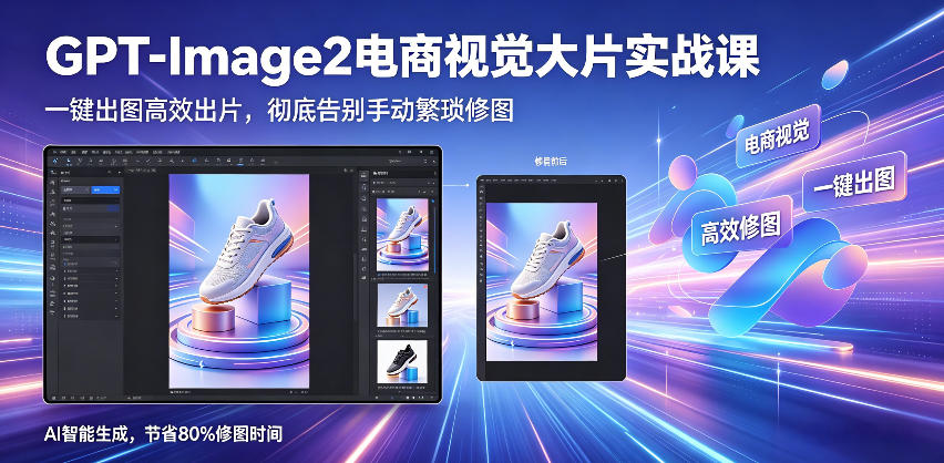 GPT-Image2电商视觉大片实战课，一键出图高效出片，彻底告别手动繁琐修图-创薯资源