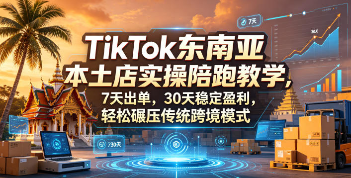 TikTok东南亚本土店实操陪跑教学，7天出单，30天稳定盈利，轻松碾压传统跨境模式(更新0516)-创薯资源