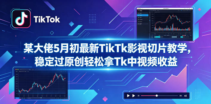 某大佬5月初最新TikTk影视切片教学，稳定过原创轻松拿Tk中视频收益-创薯资源