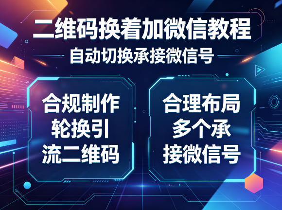 二维码换着加微信教程，自动切换承接微信号，合规制作轮换引流二维码，合理布局多个承接微信号-创薯资源