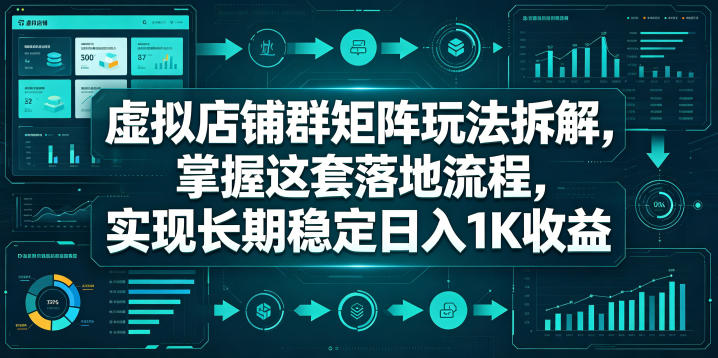 虚拟店铺群矩阵玩法拆解，掌握这套落地流程，实现长期稳定日入1K收益【揭秘】-创薯资源
