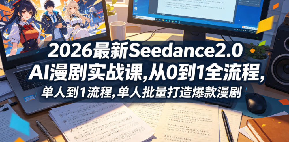 2026最新Seedance2.0 AI漫剧实战课,，从0到1全流程，单人批量打造爆款漫剧-创薯资源