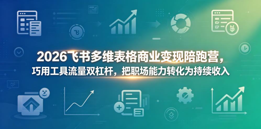2026飞书多维表格商业变现陪跑营，巧用工具流量双杠杆，把职场能力转化为持续收入-创薯资源