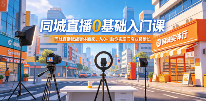 同城直播0基础入门课，同城直播赋能实体商家，从0-1助你实现门店业绩增长-创薯资源