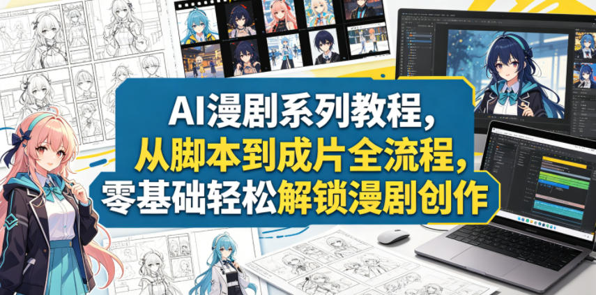 AI漫剧系列教程，从脚本到成片全流程，零基础轻松解锁漫剧创作-创薯资源