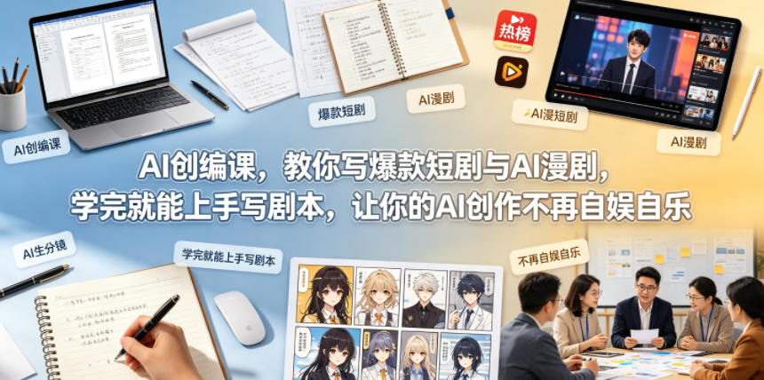 AI创编课，教你写爆款短剧与AI漫剧，学完就能上手写剧本，让你的AI创作不再自娱自乐(更新0521)-创薯资源