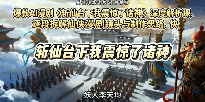 爆款AI漫剧《斩仙台下我震惊了诸神》深度解析课，逐段拆解仙侠漫剧镜头与制作思路，快速复刻爆款创作模式-创薯资源