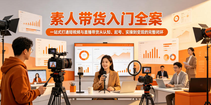 素人带货入门全案，一站式打通短视频与直播带货从认知、起号、实操到变现的完整闭环-创薯资源