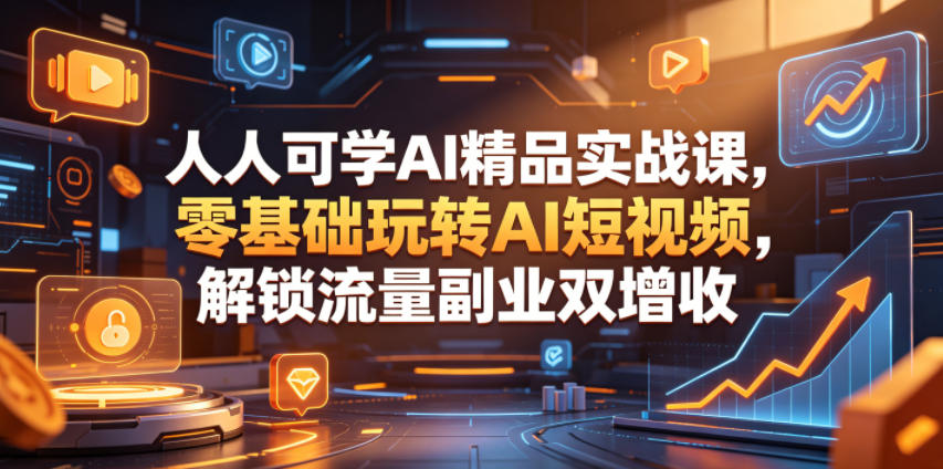 人人可学AI精品实战课，零基础玩转AI短视频，解锁流量副业双增收-创薯资源