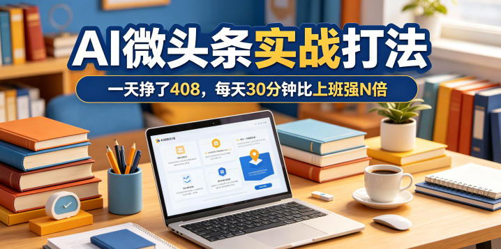 一天挣了408,AI微头条实战打法,每天30分钟比上班强N倍-创薯资源
