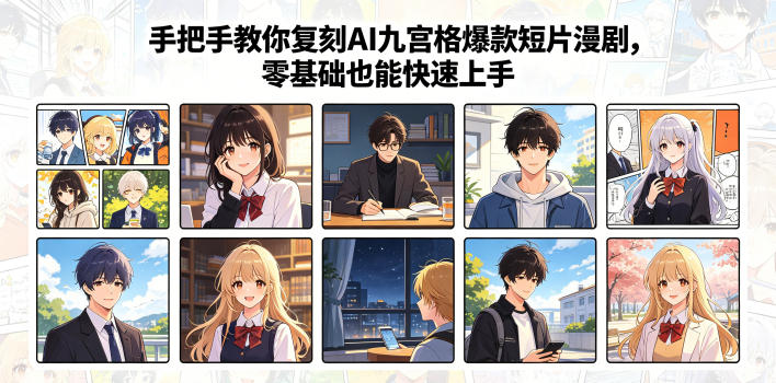 手把手教你复刻AI九宫格爆款短片漫剧，零基础也能快速上手-创薯资源