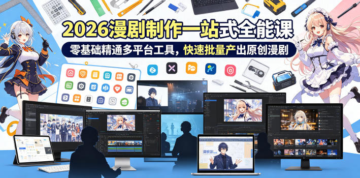 2026 AI漫剧制作一站式全能课，零基础精通多平台工具，快速批量产出原创漫剧-创薯资源