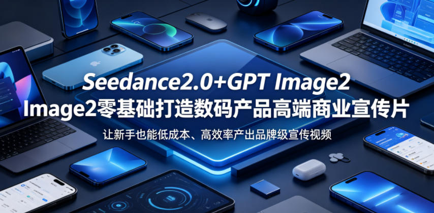 Seedance2.0+GPT Image2零基础打造数码产品高端商业宣传片，让新手也能低成本、高效率产出品牌级宣传视频-创薯资源