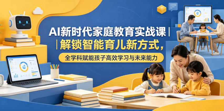 AI新时代家庭教育实战课｜解锁智能育儿新方式，全学科赋能孩子高效学习与未来能力-创薯资源