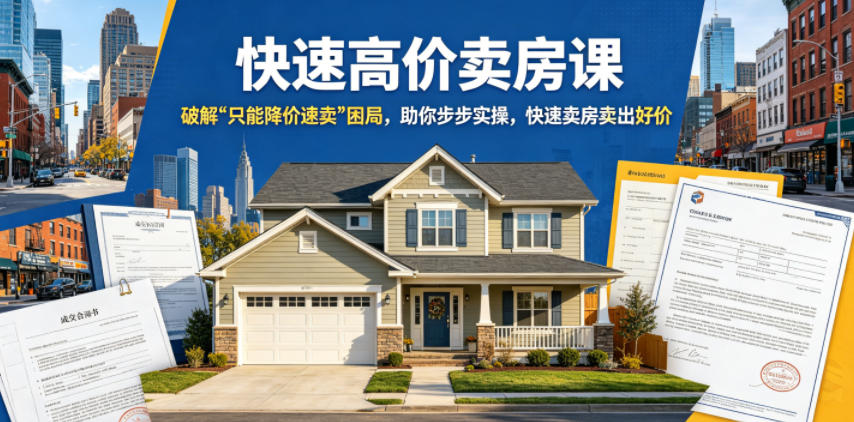 快速高价卖房课，破解“只能降价速卖”困局，助你步步实操，快速卖房卖出好价(更新2026)-创薯资源
