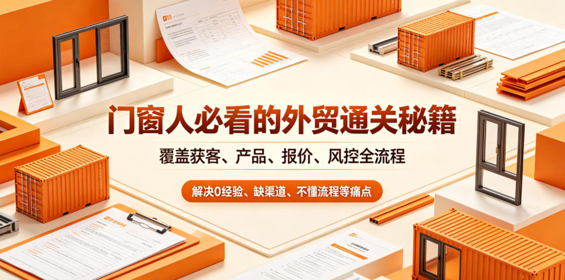 门窗人必看的外贸通关秘籍，块覆盖获客、产品、报价、风控全流程，解决0经验、缺渠道、不懂流程等痛点-创薯资源