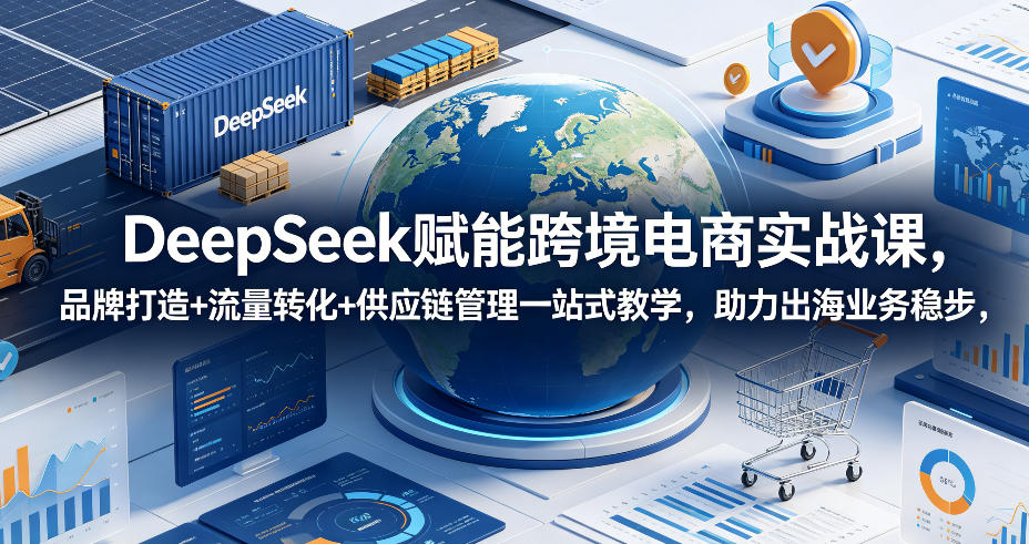 DeepSeek赋能跨境电商实战课，品牌打造+流量转化+供应链管理一站式教学，助力出海业务稳步发展-创薯资源