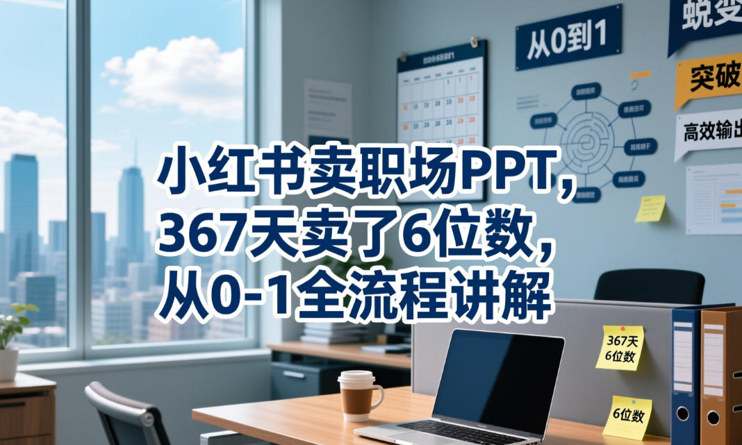 小红书卖职场PPT，367天卖了6位数，从0-1全流程讲解-创薯资源