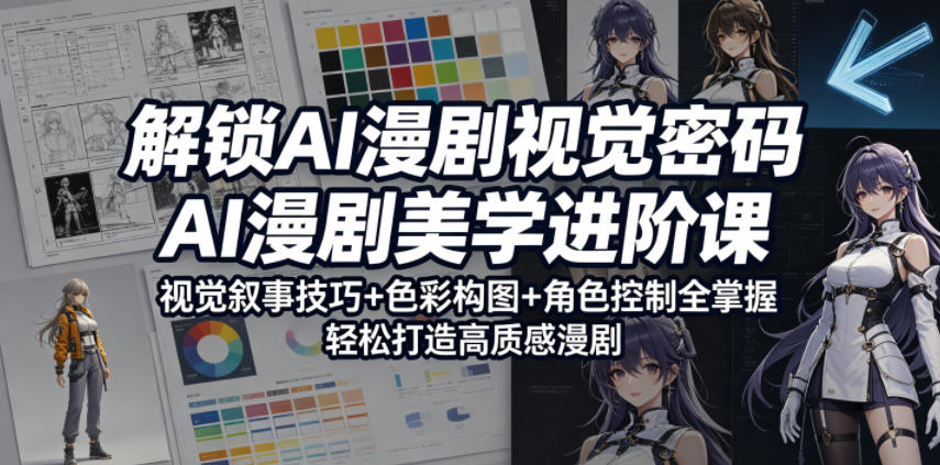 解锁AI漫剧视觉密码，AI漫剧美学进阶课，视觉叙事技巧+色彩构图+角色控制全掌握，轻松打造高质感漫剧(更新)-创薯资源