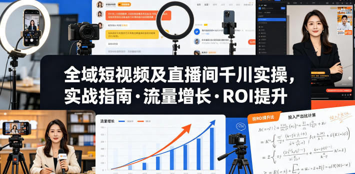 全域短视频及直播间千川实操，实战指南·流量增长·ROI提升(更新)-创薯资源