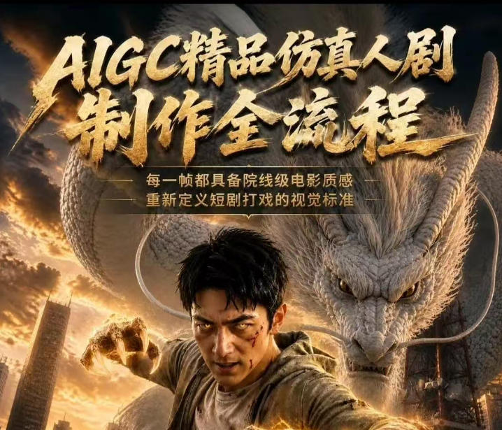 AIGC精品仿真人剧豢龙人全流程制作解析2026，国风仿真人创作+打斗剧情+人设编排，一站式AI短剧入门-创薯资源