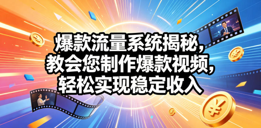 爆款流量系统揭秘，教会您制作爆款视频，轻松实现稳定收入【原创双语字幕】-创薯资源