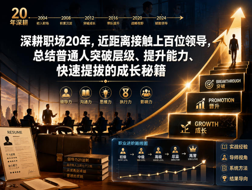 付费文章：深耕职场20年，近距离接触上百位领导，总结普通人突破层级、提升能力、快速提拔的成长秘籍(全网独家干货)-创薯资源