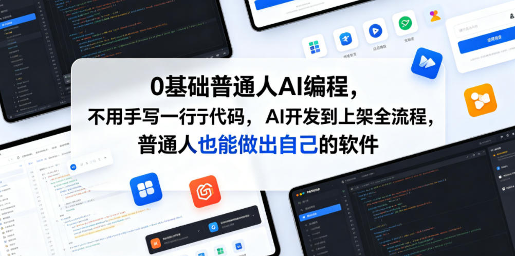 0基础普通人AI编程，不用手写一行代码，AI开发到上架全流程，普通人也能做出自己的软件-创薯资源