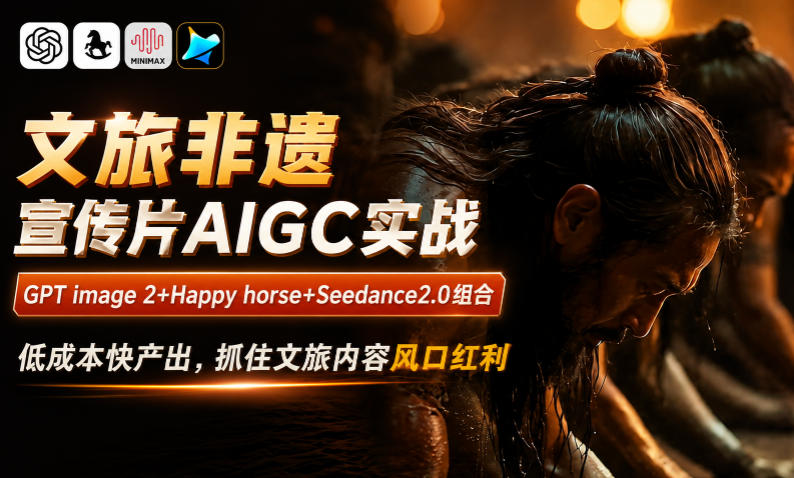 文旅非遗宣传片AIGC实战，GPT image 2+Happy horse+Seedance2.0组合，低成本快产出，抓住文旅内容风口红利-创薯资源